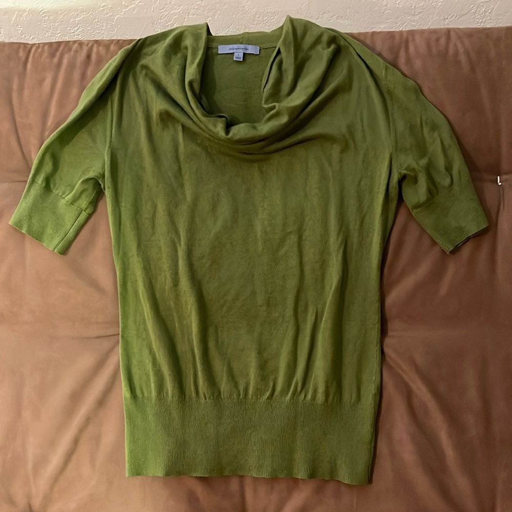 Beautiful Classiques Entier Cotton/Silk Blend Lightweight Short Sleeve Sweater